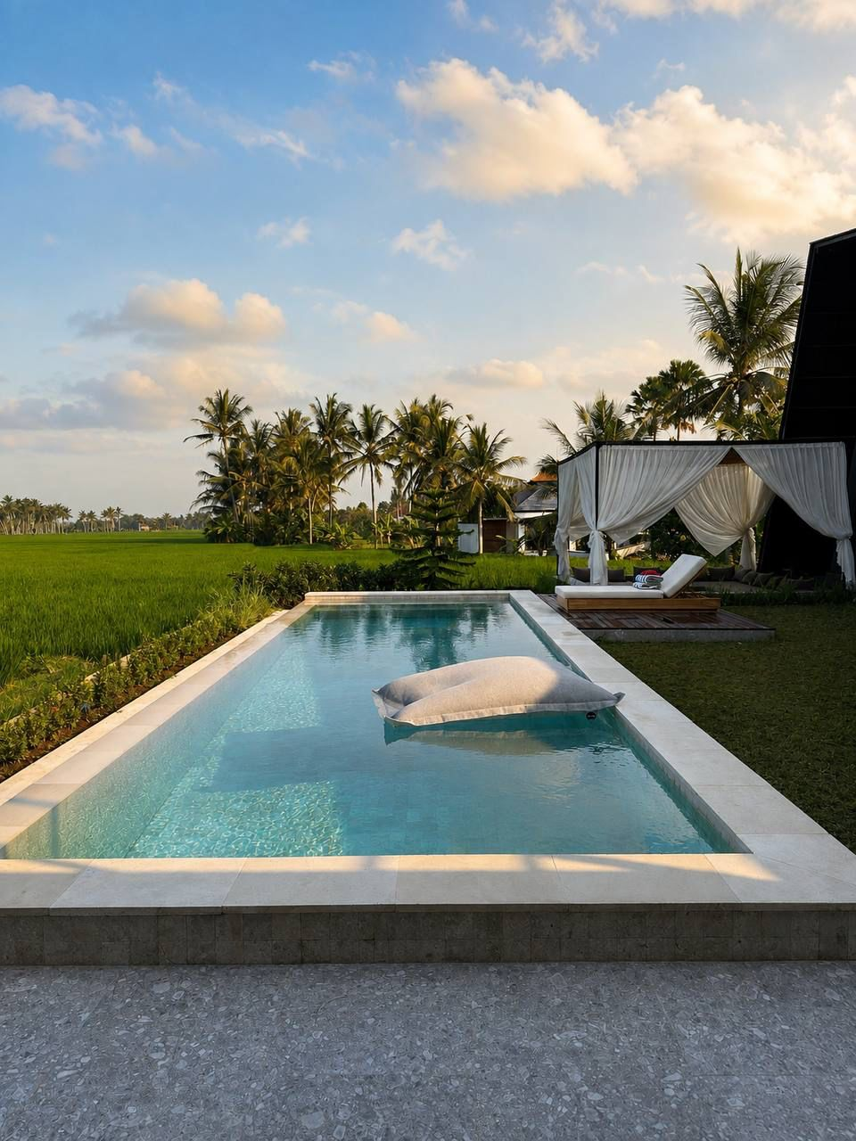 Modern villa with a landscaped garden